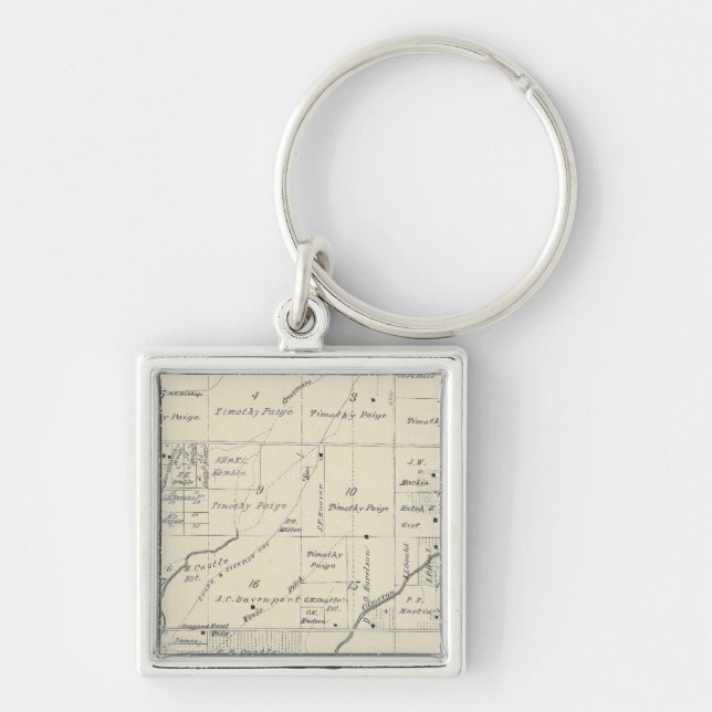 T20S R23E Tulare County Section Map Key Ring (Front)
