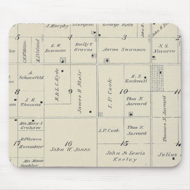 T20S R26E Tulare County Section Map Mouse Mat (Front)