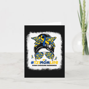 T21 Mum Life Messy Bun Down Syndrome Mum Awareness Card