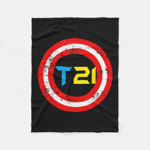T21 Superhero World Down Syndrome Awareness Day Ki Fleece Blanket