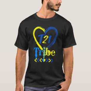 T21 Tribe 21 World Down Syndrome Awareness Day Hea T-Shirt