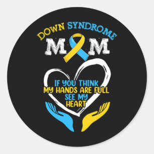 T21 World Down Syndrome Awareness Mum Classic Round Sticker