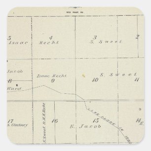 T21S R22E Tulare County Section Map Square Sticker