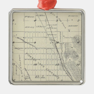 T21S R27E Tulare County Section Map Metal Tree Decoration