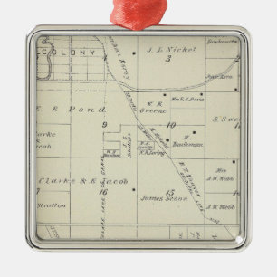 T22S R23E Tulare County Section Map Metal Tree Decoration