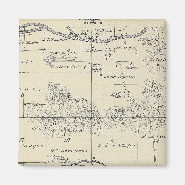 T22S R28E Tulare County Section Map Magnet (Front)