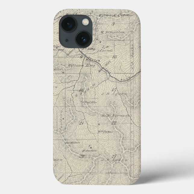 T22S R29E Tulare County Section Map Case-Mate iPhone Case (Back)