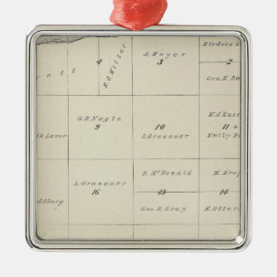 T23S R22E Tulare County Section Map Metal Tree Decoration