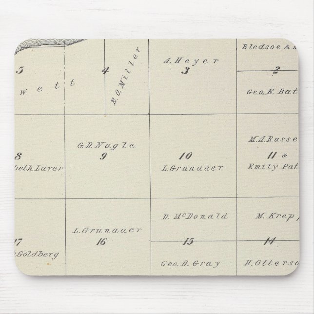 T23S R22E Tulare County Section Map Mouse Mat (Front)