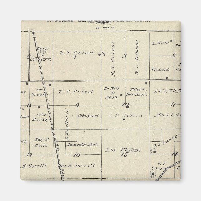 T23S R25E Tulare County Section Map Magnet (Front)