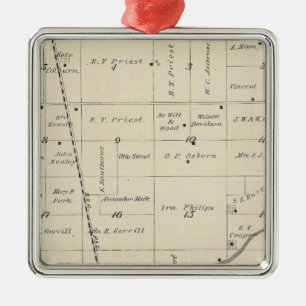 T23S R25E Tulare County Section Map Metal Tree Decoration