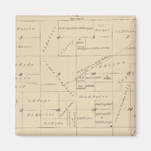 T24S R22E Tulare County Section Map Magnet
