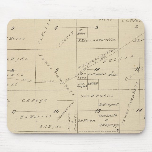 T24S R22E Tulare County Section Map Mouse Mat (Front)