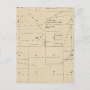 T24S R22E Tulare County Section Map Postcard