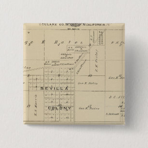 T24S R23E Tulare County Section Map 15 Cm Square Badge