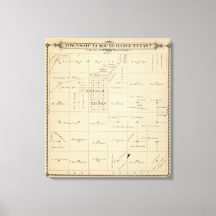 T24S R23E Tulare County Section Map Canvas Print