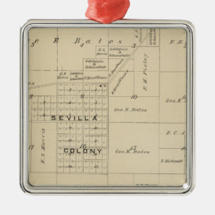 T24S R23E Tulare County Section Map Metal Tree Decoration