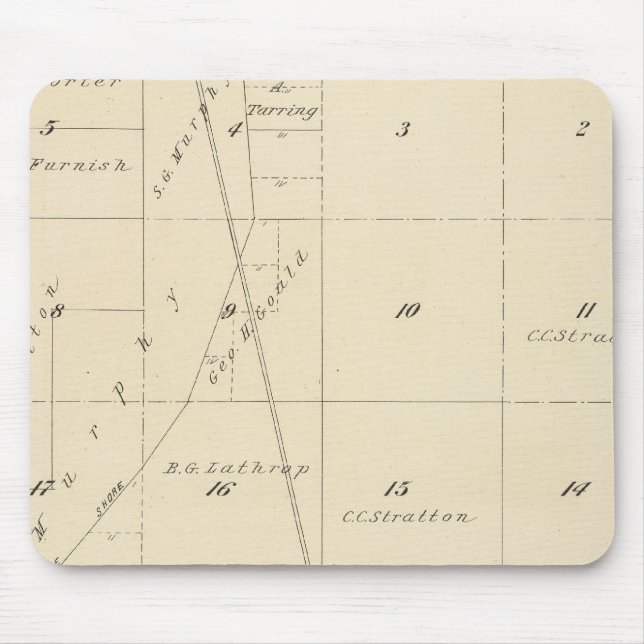 T24S R24E Tulare County Section Map Mouse Mat (Front)