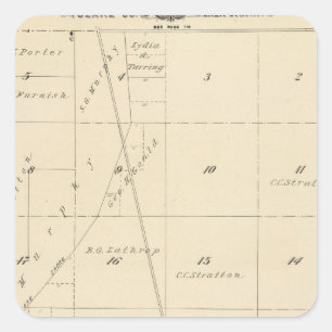 T24S R24E Tulare County Section Map Square Sticker