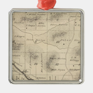 T24S R28E Tulare County Section Map Metal Tree Decoration