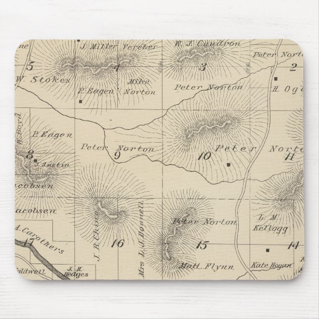 T24S R28E Tulare County Section Map Mouse Mat (Front)