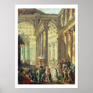 T28517 Capriccio of a Roman temple with Alexander Poster