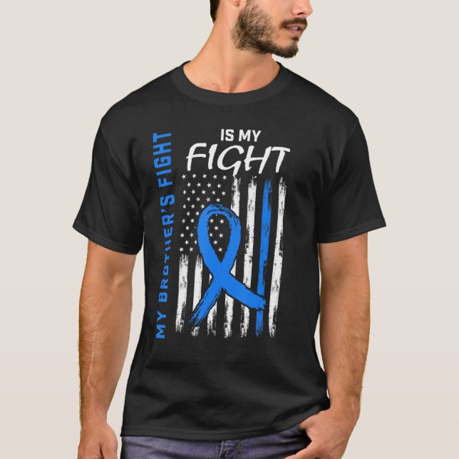 T2 Diabetes Awareness Brother American Flag His Fi T-Shirt (Front)