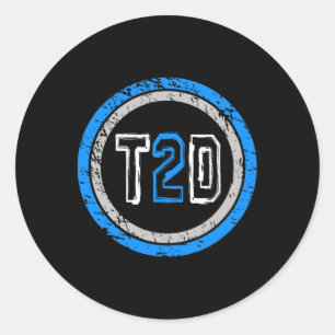 T2d Blue Emblem Type 2 Diabetes Awareness Classic Round Sticker