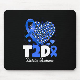 T2d Diabetic Dad Mum Heart Type 2 Diabetes Awarene Mouse Mat