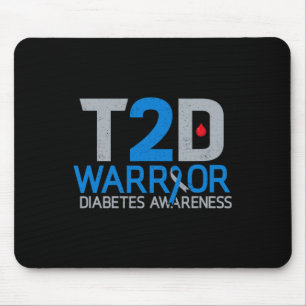 T2d Warrior Diabetes Awareness Type 2 Diabetic Fig Mouse Mat