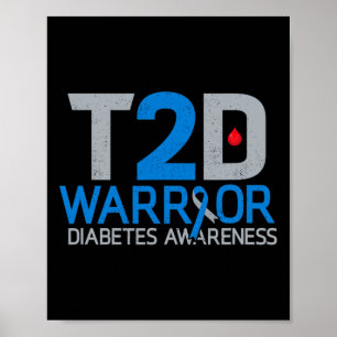 T2d Warrior Diabetes Awareness Type 2 Diabetic Fig Poster