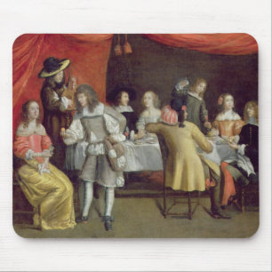 T30878 Elegant Company Dining Beneath a Red Canopy Mouse Mat