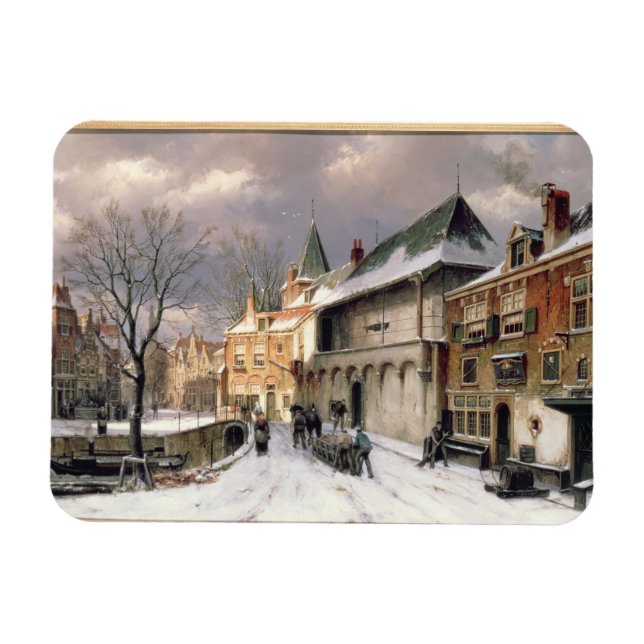 T31117 A View of a Dutch Town in Winter Magnet (Horizontal)