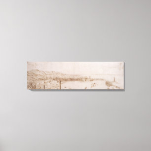 T31454 A Panoramic View of Livorno (pen & ink) Canvas Print
