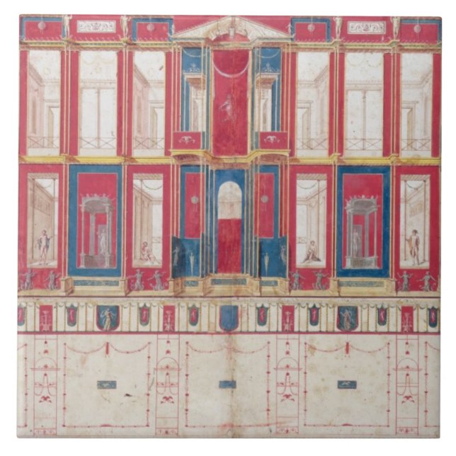 T31456 Study of a Roman Fresco, 1775 (w/c, gouache Tile (Front)