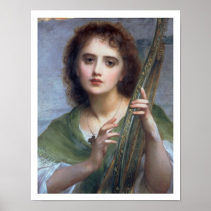 T31601 A Lady with Lyre (panel) Poster