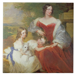 T32011 Portrait of Mrs Sarah Frances Cooper and he Tile