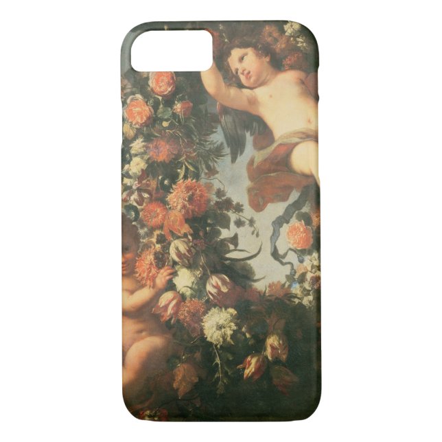 T32714 Two Putti Supporting a Flower Garland Case-Mate iPhone Case (Back)
