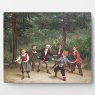T33268 Blind Man's Buff 91316me; children; playing Plaque