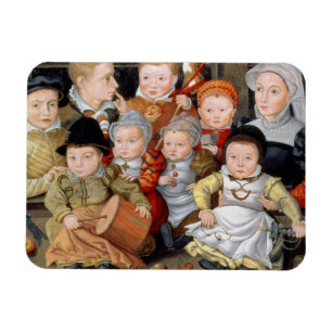 T33337 Portrait of a mother with her eight childre Magnet