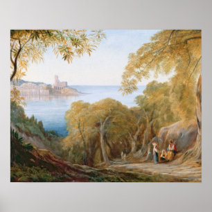 T33412 Landscape with View of Lerici, 1880 Poster