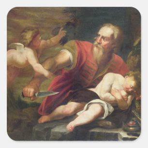 T33486 The Sacrifice of Isaac Square Sticker