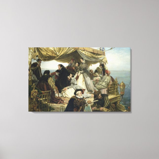 T33653 Mary Stuart's Farewell to France, 1862 Canvas Print (Front)