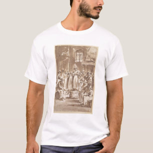 T34029 A Quaker Prayer Meeting (pen & ink on paper T-Shirt