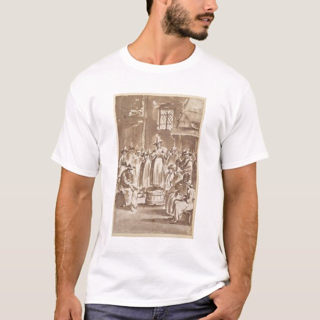 T34029 A Quaker Prayer Meeting (pen & ink on paper T-Shirt (Front)