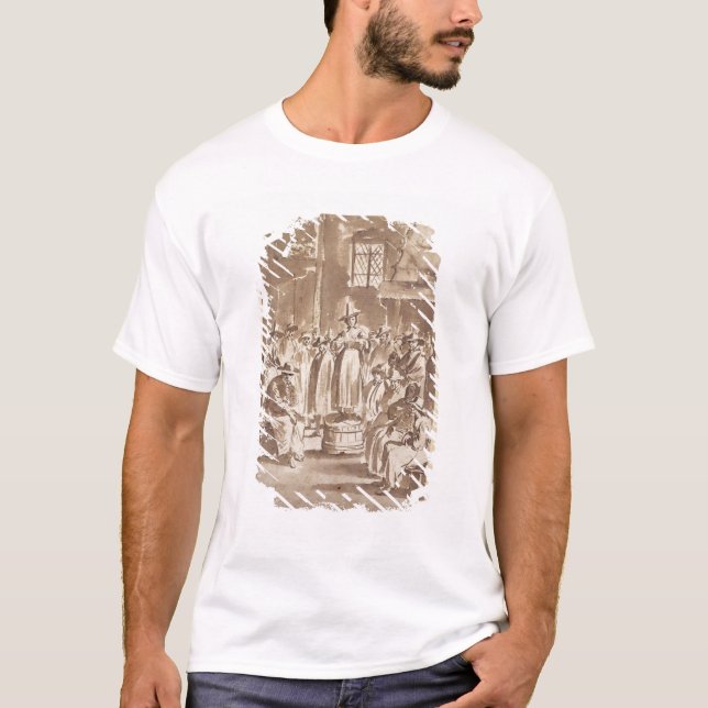 T34029 A Quaker Prayer Meeting (pen & ink on paper T-Shirt (Front)