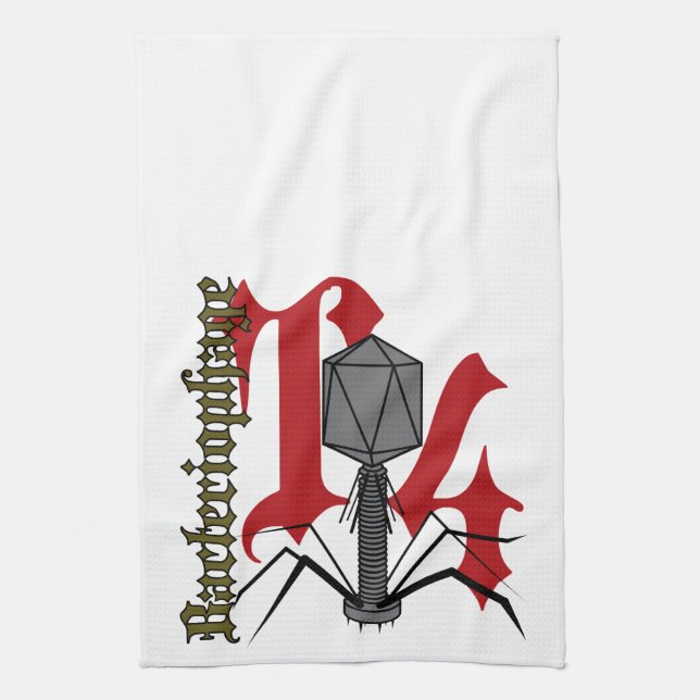 T4 Bacteriophage Tea Towel (Vertical)