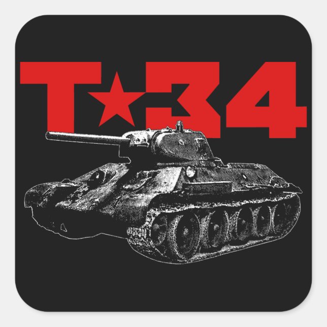 T-34 SQUARE STICKER (Front)