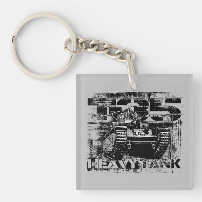 T-35 Square (double-sided) Keychain (Front)