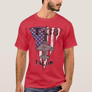 T-38 Talon Jet Trainer Airplane Red White & Blue V T-Shirt